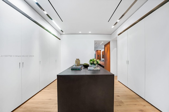 interior space featuring light wood-type flooring