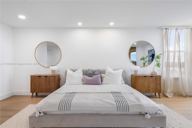 bedroom featuring light hardwood / wood-style flooring