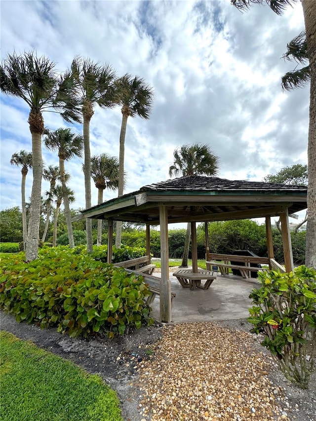 view of community with a gazebo