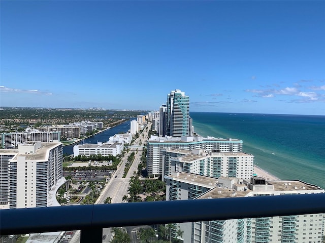 property's view of city with a water view