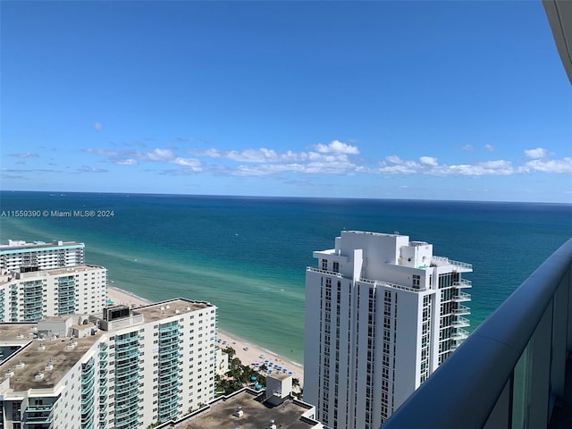 property view of water with a view of the beach