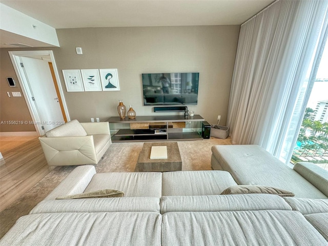 living room featuring hardwood / wood-style flooring