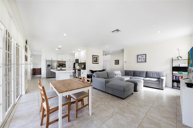 view of tiled dining room