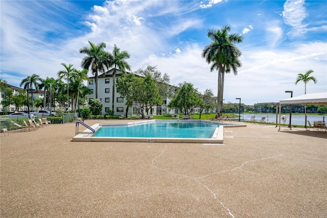 view of pool featuring a patio area