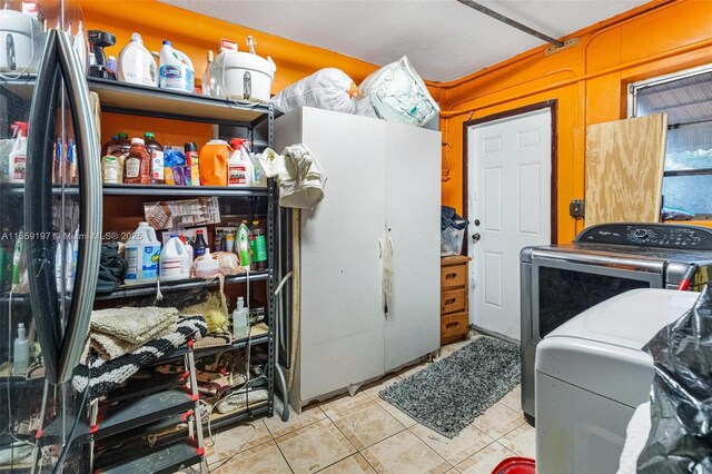 storage area featuring separate washer and dryer