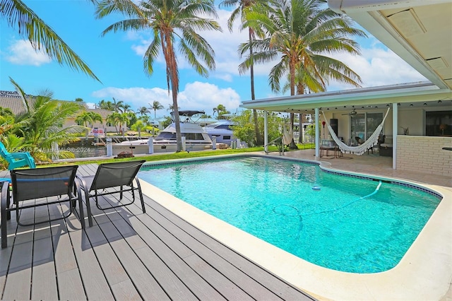 view of pool with a patio area