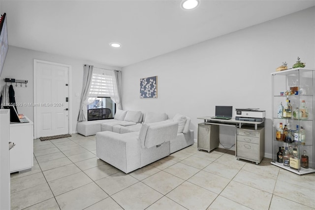 view of tiled living room