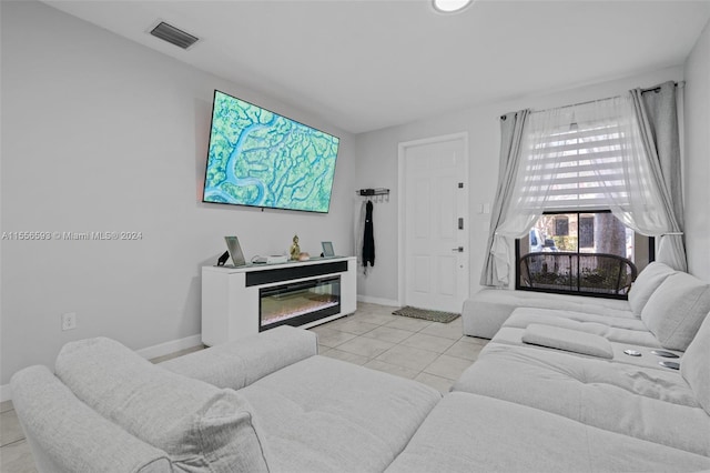 view of tiled living room