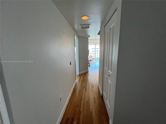 hall featuring dark hardwood / wood-style floors