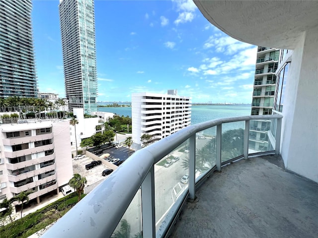 balcony with a water view