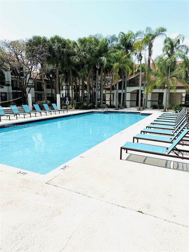 view of pool featuring a patio