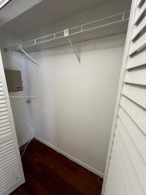 walk in closet featuring wood-type flooring