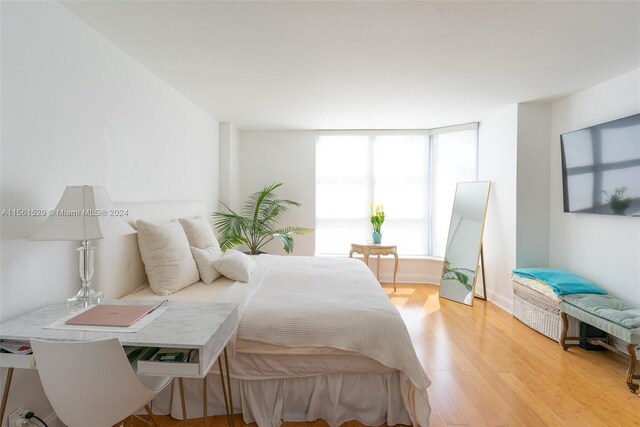 bedroom featuring light hardwood / wood-style floors