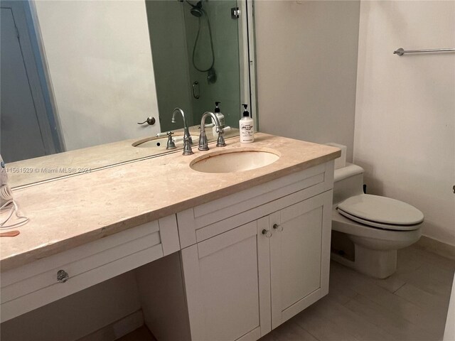 bathroom with vanity and toilet