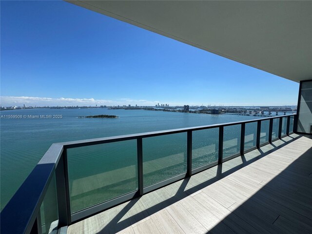 balcony with a water view