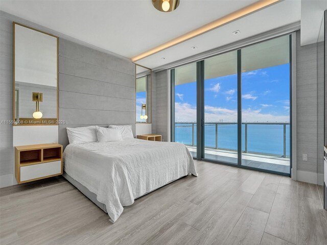 bedroom featuring light hardwood / wood-style flooring