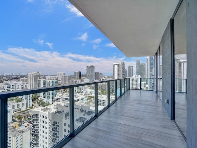 balcony with a city view