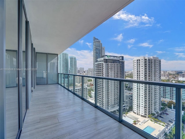 balcony featuring a city view