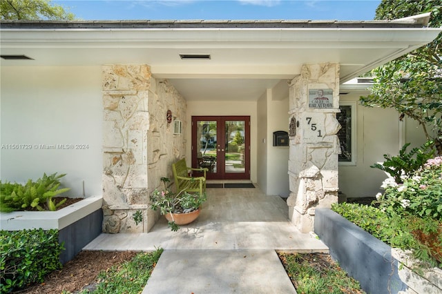 entrance to property with french doors