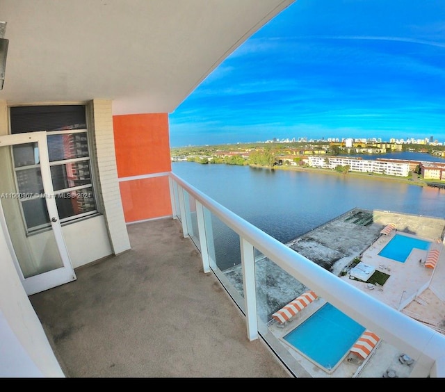 balcony with a water view