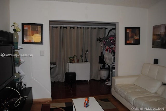 living room featuring hardwood / wood-style flooring