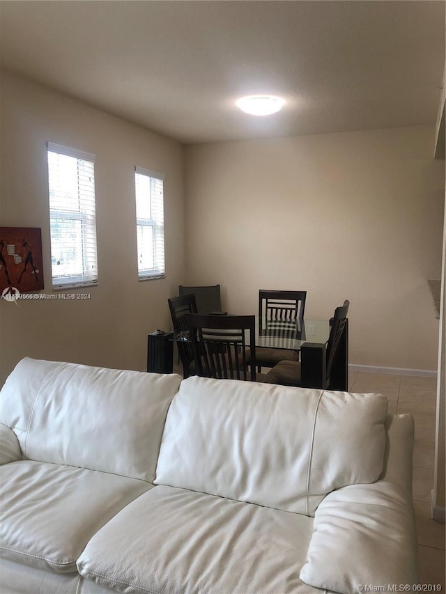 view of tiled living room