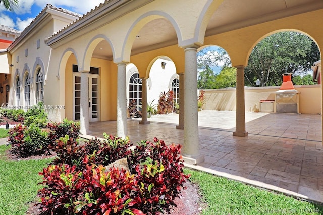 view of terrace with french doors