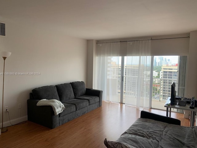 living room featuring hardwood / wood-style floors