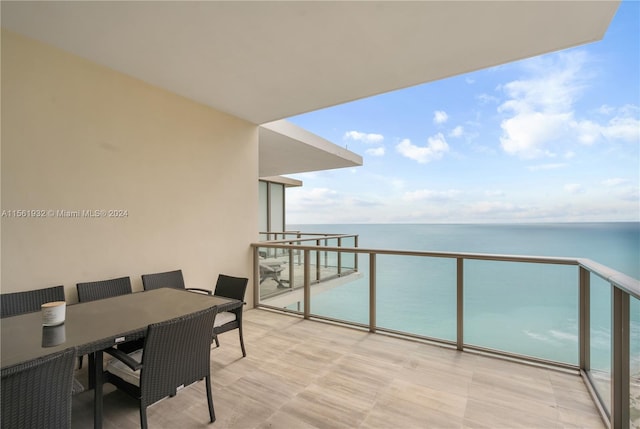 balcony with a water view