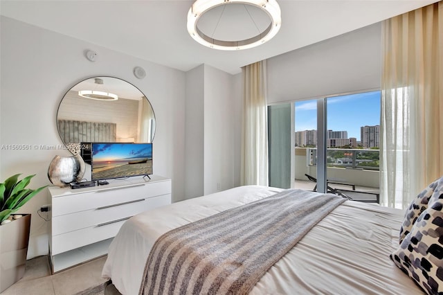 view of tiled bedroom