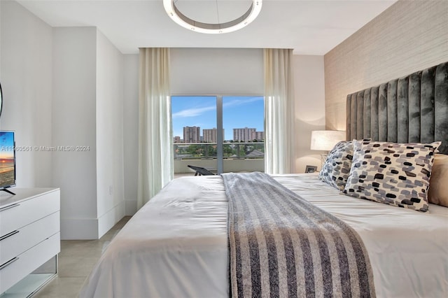 view of tiled bedroom