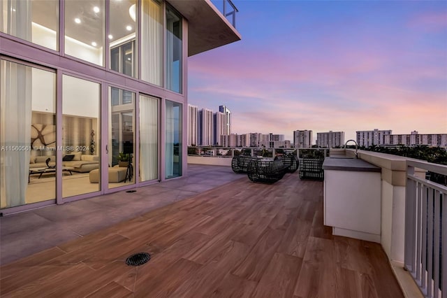 view of deck at dusk