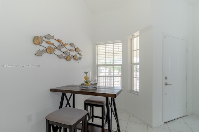 view of tiled dining space