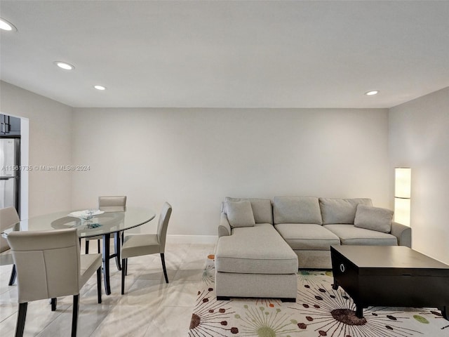 view of tiled living room