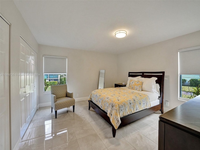 view of tiled bedroom