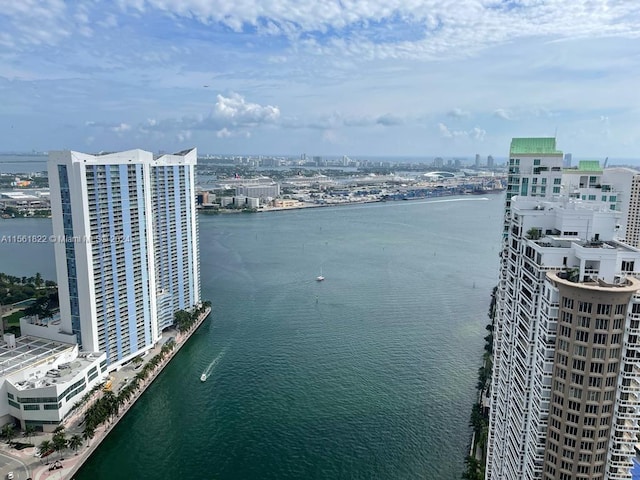 view of property view of water