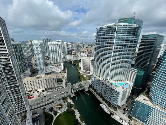 view of city with a water view