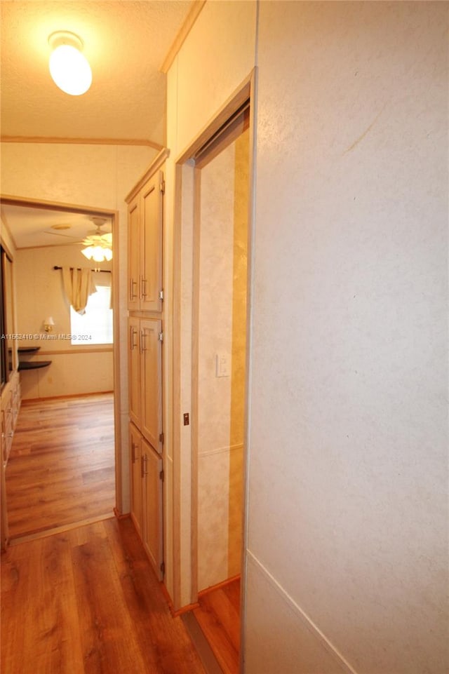 corridor featuring wood-type flooring