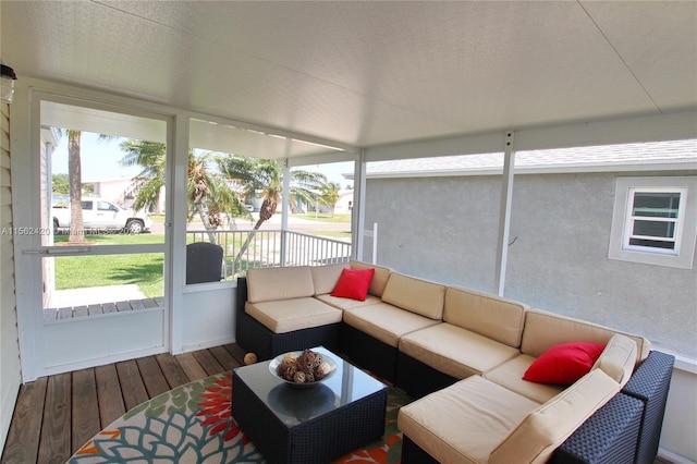 view of sunroom