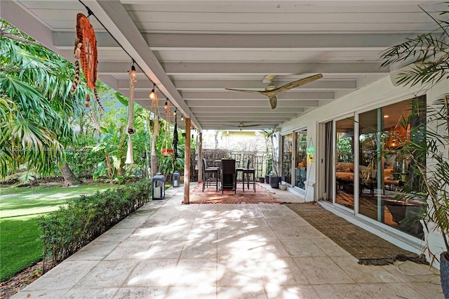 view of patio / terrace with ceiling fan