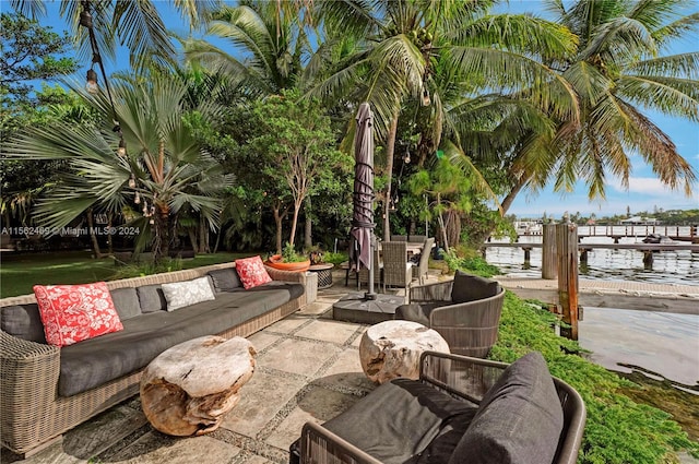 view of patio / terrace with an outdoor living space