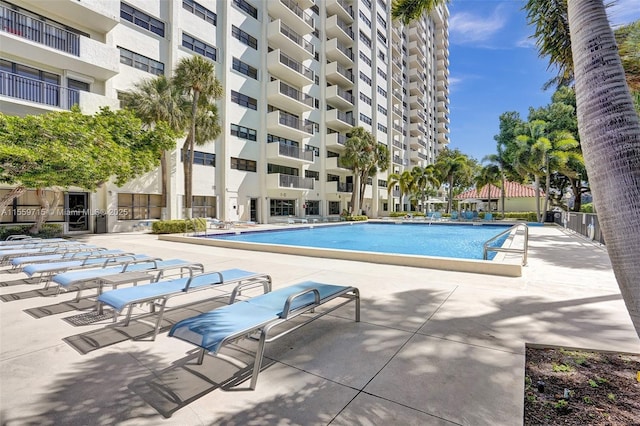 view of pool with a patio area