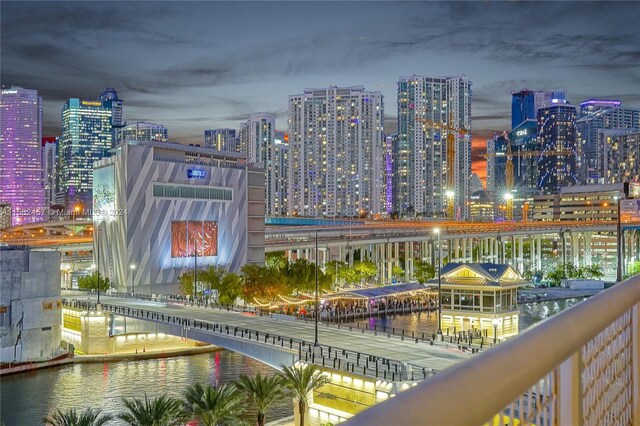 property's view of city with a water view