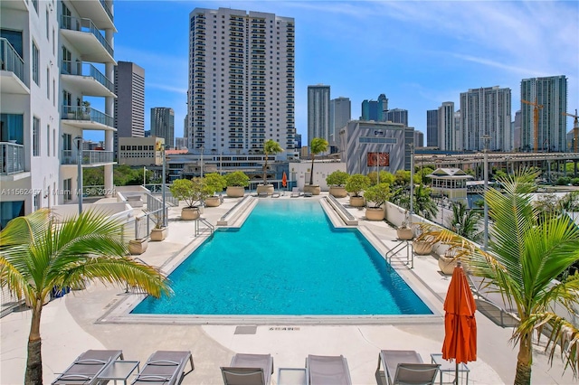 view of pool with a patio area