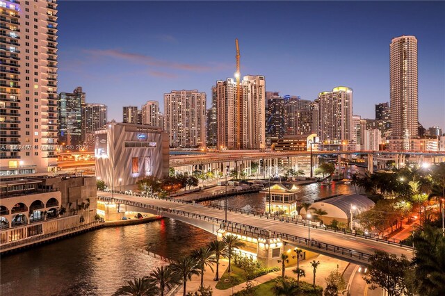 view of city with a water view