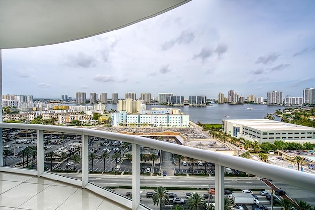 balcony with a water view