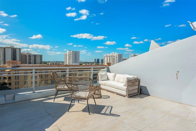 view of patio with a balcony