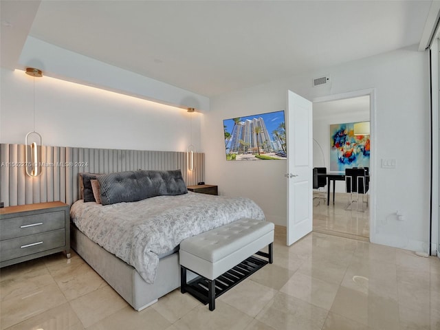 view of tiled bedroom