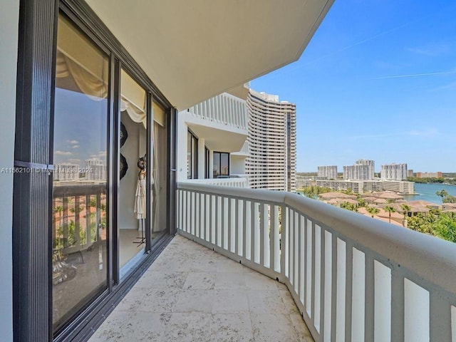 balcony with a water view