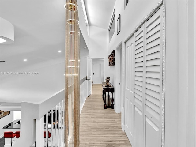 corridor featuring light hardwood / wood-style flooring